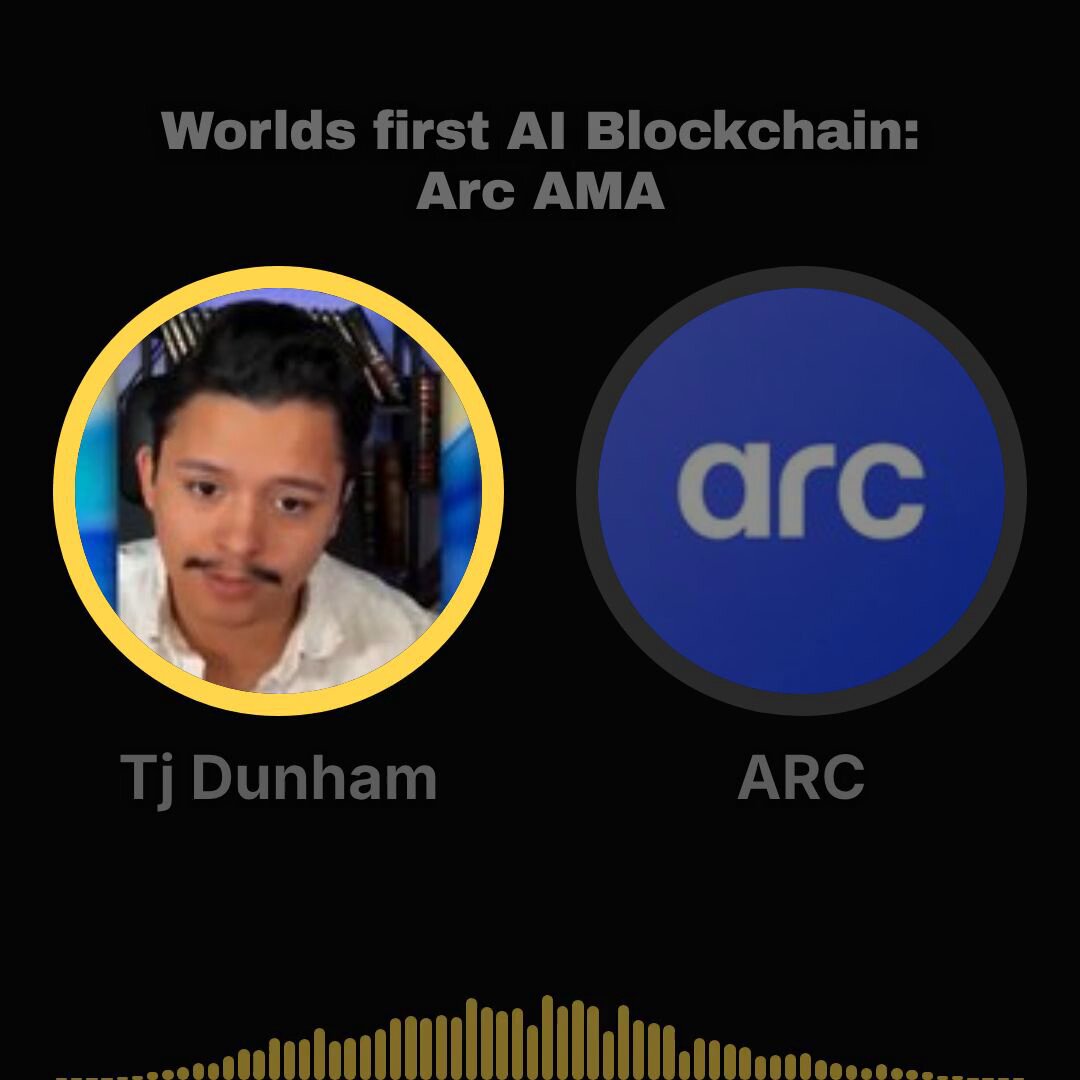 The image features a man with a mustache, wearing a white shirt, sitting behind two circles - one blue and one black. The caption of the image reads "AMA Clip What is an arc node actually doing? A community member asked how operators can tell their node is actively participating in the network". This means that the image is related to the topic of AI and machine learning, specifically focusing on the concept of arc nodes and their role within a distributed computing system.