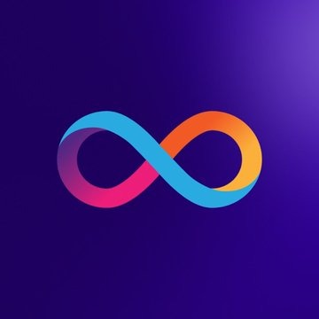 A sleek infinity loop logo in a vibrant pink, orange, and blue gradient sits against a deep purple background, symbolizing the continuous, limitless nature of the Internet Computer (ICP) network referenced in the post. The looping design mirrors the post's theme of $ICP being an endlessly ambitious and infrastructure-aligned project that many overlook.
