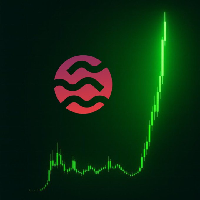 A red Sei Network ($SEI) logo appears alongside a green candlestick chart showing a sharp parabolic price breakout, visually reinforcing the post's message about missing the optimal entry point during a rapid surge toward a new all-time high.
