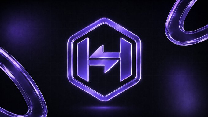 A glowing purple neon hexagonal logo featuring the letters "HS" (backwards) against a dark background, likely serving as stylized visual branding for $ASTRO token content about prediction market opportunities and Solana utility plays.
