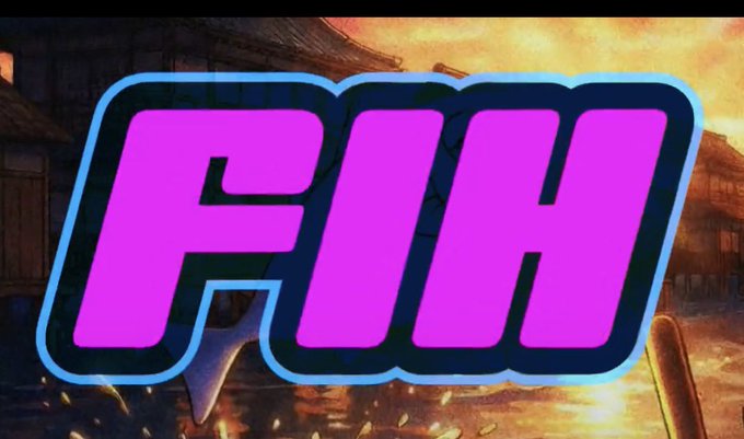 The image features a purple font "FIH" displayed prominently. The caption attached to the image indicates that this "FIH" is related to Bitcoin, as it is designed for sustained participation in the cryptocurrency world through one integrated loop on Solana. The design suggests that the user can participate in four core actions: predicting Bitcoin direction, managing Liquidity provision and movement, direct trading interactions with other users, and engaging in various trading activities directly from the platform itself.