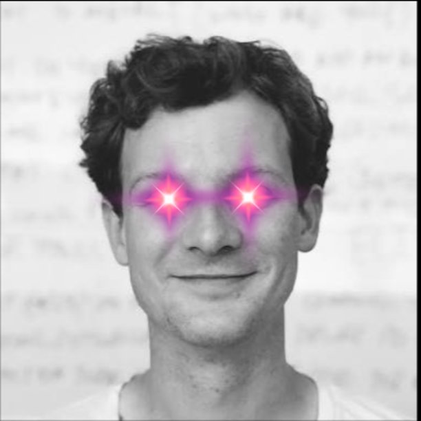 The image features a man with two glowing red eyes, giving him an intense and mysterious appearance. The man has short hair and is wearing a white shirt. The background of the image consists of a plain white wall, which contrasts with the vibrant colors of the man's eyes. The caption below the photo reads "My new lord and master @MarshallHayner #xpr #Metallicus #Proton #loan #iso20022". This suggests that the man is likely a character from a video game or an online platform, possibly named Marshall Hayner.
