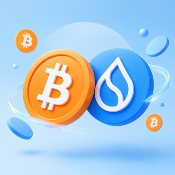 The image displays a 3D illustration featuring an orange Bitcoin (₿) coin alongside a blue water droplet logo representing the Sui network, with additional smaller Bitcoin tokens floating in the background against a light blue backdrop.

The visual directly illustrates the post's theme by juxtaposing the Bitcoin symbol with Sui's branding, symbolizing the integration of BTC-based lending and borrowing through Hashi on the Sui Testnet.