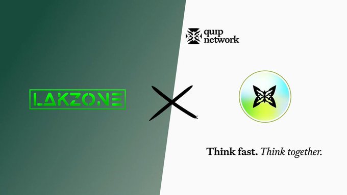 A promotional graphic with a 'LAKZONE' green neon sign on the left and the 'quip network' logo on the right with the tagline 'Think fast. Think together.'