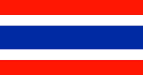 The image shows the flag of Thailand, with its horizontal stripes of red, white, and blue. It accompanies news about Thailand tightening its anti-money laundering rules to scrutinize large cash deposits, gold trades, and high-volume USDT transactions.
