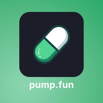 This image shows the "pump.fun" logo, a pill icon, which likely relates to the "PopPunkOnChain" announcement of the "Cade Cup" as a prediction market tournament.