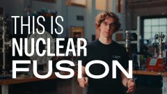 A thumbnail shows a man in a room overlaid with the large white text “THIS IS NUCLEAR FUSION.” It accompanies the post’s archival Bitcoin pitch about securing Bitcoin with star energy and Gold becoming an industrial byproduct.