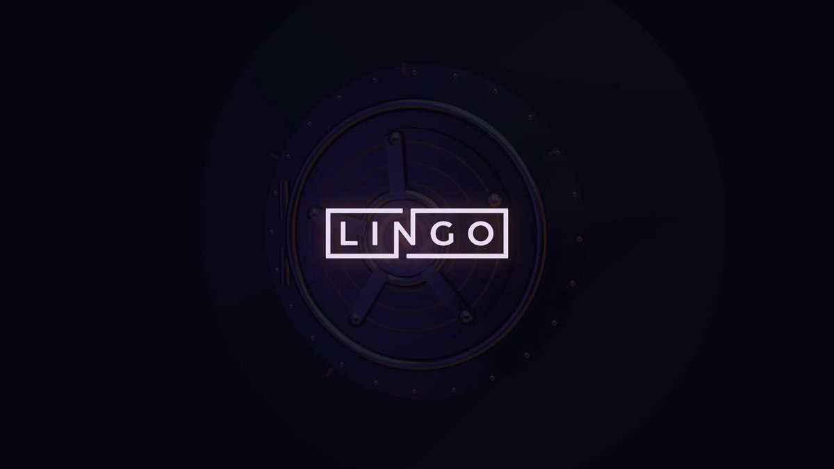 The image features a neon logo with the word "LINGO" written above a clock face rendered in purple color against a dark blue background. The caption below the logo reads, "You just helped us cross 60,000,000 LINGO staked. We're celebrating with a 40% shard bonus for the next 7 days." The image is centered on a clock with the letters "LINGO" prominently displayed at its center.