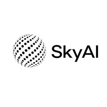 The image displays the "SkyAI" logo, featuring the company name in black text next to a spherical icon made of dots. It relates to the post by representing SkyAI, the Solana treasury company whose five directors retained their board seats despite a shareholder campaign by Forward Industries and Bastion Trading.