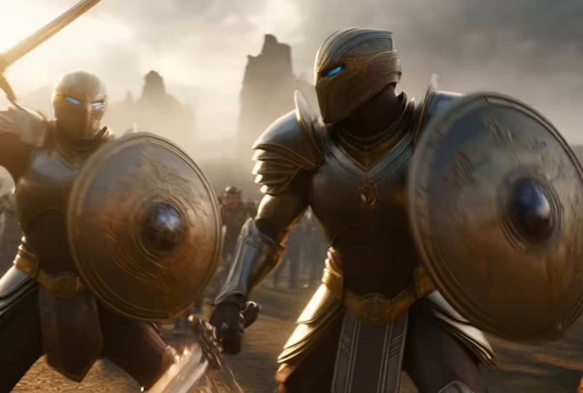 The image shows two knights wearing armor, each holding a sword and shield. They are standing next to each other with their swords raised, ready for battle or perhaps a duel. The background features a castle-like structure, suggesting that they might be in a medieval setting. The caption at the bottom of the image reads "What if... What if... What ifs @Immutable is the answer to all your questions". This implies that there could be more context or information about the knights and their actions beyond what is visible in the image.