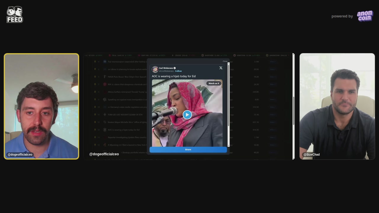 The image shows a computer screen displaying three different photos of people, with one photo being a video call between two men wearing pink headscarves. The other two photos show a man's face and another man's head. The text "Feed Live! (5/27/26)" is present in the image, which suggests that this might be an event or gathering related to the Feed Live! channel.