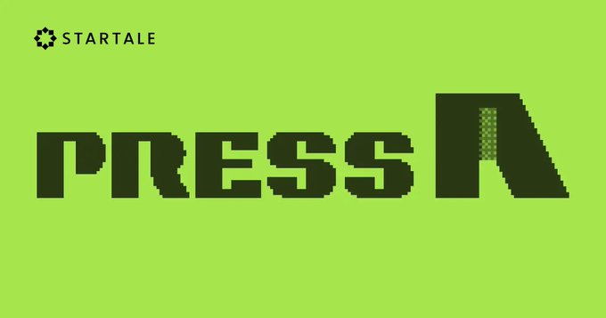 A green graphic with the "STARTALE" logo in the top left corner, displaying the word "press" followed by a stylized black letter 'A'.
