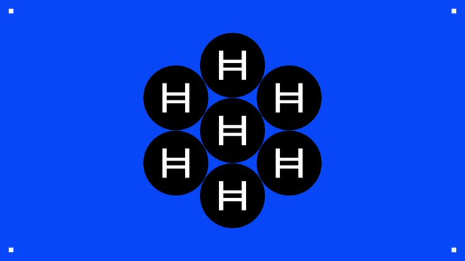 The image features a blue flag with white circles, each containing an "H" symbol. The flag has seven circles arranged in a circular pattern, creating a sense of symmetry and balance. The text "chainlink" is written below the flag, which suggests that this design could be related to the concept of "chainlink" or possibly a connection to the website "x.com/chainlink/stat".