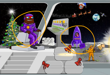 A vibrant space-themed meme featuring characters dressed in purple, set against a backdrop with Earth visible through a window and a "Welcome Onboard" sign. The imagery of astronauts, a Christmas tree, and gift bows ties into the post's celebration of "Purple Heart Day," symbolizing the crypto community's anticipation of an XRP bull market as indicated by its +1.55% gain.