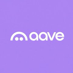 A simple purple logo screen displaying the word 'aave' in white lowercase letters with a stylized arch design above it.