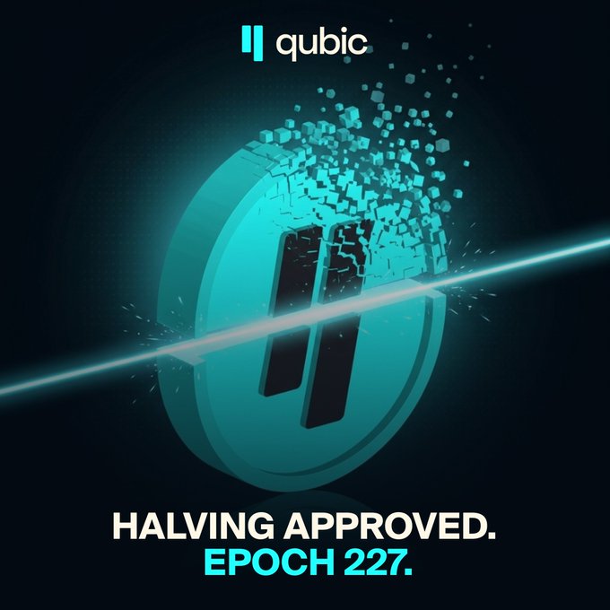 In this image, there is an abstract piece of art featuring two black lines pointing towards each other against a dark background. This artwork seems to be related to a promotional or informational advertisement for Quorum, which is a platform designed for cryptocurrency transactions and trading. The promotion offers a second chance at halving approved coins, as indicated by the text "HALVING ADMITTED. EPOPE 247", which refers to Epoch 247 of the blockchain, where a coin has already been halved successfully. Additionally, there is a description about daily emissions drops following the initial halving process, suggesting that the platform might provide some form of reward for its users' participation in the coin halving process.