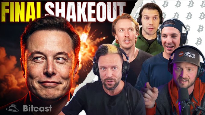 The image features a poster with a man wearing headphones, surrounded by six other men who are also wearing headphones. The poster has text that reads "final shakeout" and "join us! Live with @WalkerAmerica @JoeyTweeets @brandon_gentile @theBTCmentor". This suggests the image is related to a social media post or event where people gather together, possibly for a gaming session or a meetup. The presence of multiple men wearing headphones indicates that they are likely participating in an activity that requires audio input, such as playing video games or listening to music with friends.

The poster also includes the names of some individuals who might be involved in the event or gathering. These names include Walker America, Joey Tweeets, and Brandon Gentry. The image is a collage of various elements, including logos, text, and images that come together to create an overall visual representation of the event or activity being advertised.