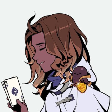 An anime-style illustration of a brown-haired character in a white lab coat looking at a smartphone displaying the Polygon (POL) logo, with a small creature on their shoulder.