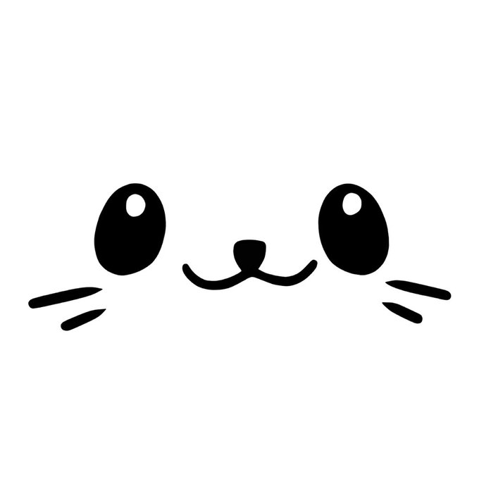 A simple black-and-white cartoon cat face with large oval eyes, a small smiling mouth, and whiskers, conveying an innocent or blank expression that humorously matches the confused tone of wondering what happened to the long-absent "SappySeals" account.