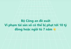 The image displays Vietnamese text stating "Bộ Công an đề xuất Vi phạm tải sản số có thể bị phạt tới 10 tỷ đồng hoặc ngồi tù 7 năm," which translates to a proposal by Vietnam's Ministry of Public Security for penalties of up to 10 billion VND or 7 years imprisonment for digital asset violations. The image appears unrelated to the accompanying post about Pi Network's Soroban smart contracts for recurring paid subscription packages, as the text discusses Vietnamese cryptocurrency regulations rather than blockchain development.