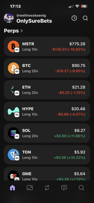 The image shows a smartphone screen displaying multiple information, including cryptocurrency market updates. The top of the screen indicates that this is a Bitcoin news app with various details such as the current price, and a list of cryptocurrencies featured. There are a few other symbols and icons visible on the screen as well, adding context to the displayed content. Overall, it provides valuable data for people interested in investing or staying updated on cryptocurrency markets.