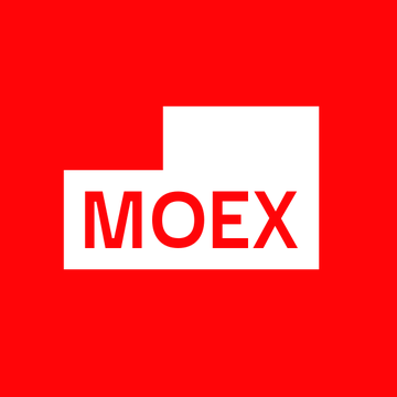 The image shows the MOEX (Moscow Exchange) logo in red and white. It relates to the post as it represents Russia's largest stock exchange, which is set to launch perpetual futures on Bitcoin and Ethereum next month.