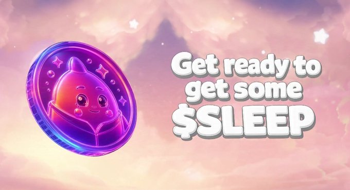 The image features a coin with a cute cartoon character on it, which appears to be a sleep-themed design. The text "Get ready to get some sleep" is written above the coin, indicating that the coin can be used as an access layer for the sleep-themed ecosystem within the game. This means that players can use the coin to gain points or advance through levels related to sleep and relaxation.