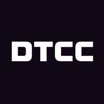 The image features a logo for a company called DTCCC. The logo consists of white letters that spell out "DTCCC" against a black background. Below the logo, there are three bullet points providing information about the company's services or projects. One of these bullet points mentions that the company is launching a new U.S. equities trading platform in June. This indicates that DTCCC is actively involved in the development and launch of a new financial technology service for investors to access the markets directly from their own platforms, potentially through tokenized finance infrastructure.