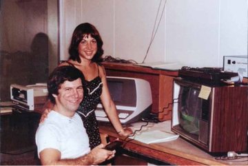 Hal Finney and his wife Fran in their home office, where he famously received the first Bitcoin transaction from Satoshi Nakamoto in January 2009.