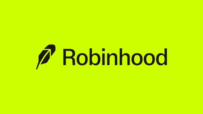 The Robinhood logo displayed in black on a bright lime-green background.