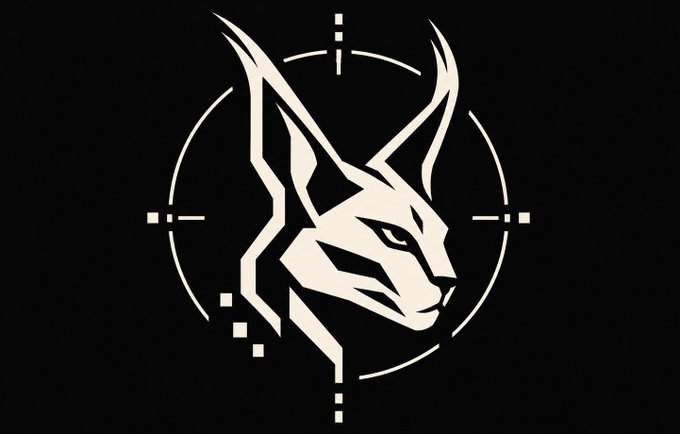 A stylized cream-colored caracal head logo encircled by a crosshair/reticle design on a black background, symbolizing precision and focus — fitting for the "Caracal7" SNARK prover project, which leverages the 127-bit prime field for GPU-optimized zero-knowledge proofs.