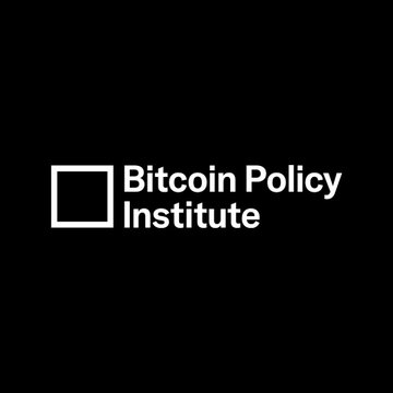 The image displays the Bitcoin Policy Institute logo in white on a black background, featuring a square outline icon beside the institute's name. The logo accompanies a post highlighting the institute's call for frontier AI labs to improve access, as its Bitcoin Red Team had to rely on open-source Chinese AI models.