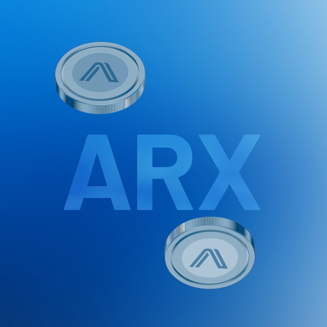 The image displays the ticker "ARX" with logos of the Arcium cryptocurrency on a blue gradient background, illustrating Arcium's launch on BtcTurk.