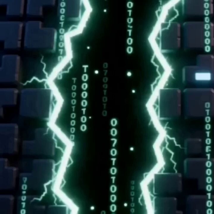 The image features an abstract representation of digital information, with squares filled with numbers forming the background and appearing to be glowing as if struck by lightning bolts. The surrounding squares appear to be split apart by a vertical line running through them. In the corner of the image, there is text that reads "@CoinbaseMarkets check out $PEP it's a real Layer 1 and you have the opportunity to get in early." This message suggests an exciting new development or technology related to cryptocurrency and blockchain.