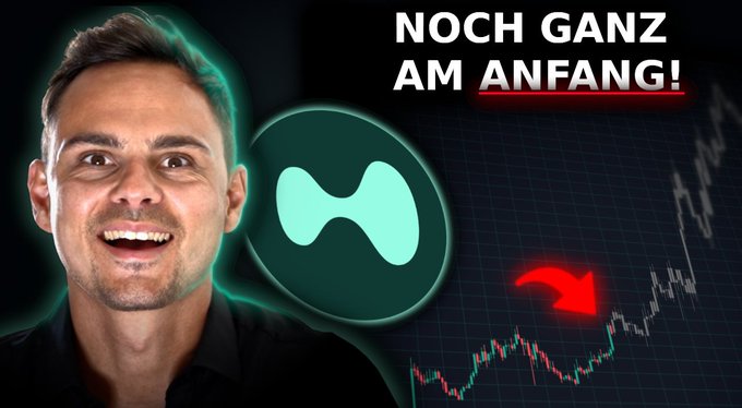 The image features a man smiling next to a chart that indicates upward movement of cryptocurrency values over time. In the caption below, there are several words such as "bull market", "noch ganz am anfang!", "#Altcoins", and "#Hyperliquid". These terms suggest that this is likely related to cryptocurrency trading or market analysis, with a focus on the Hyper Liquid altcoin in particular. The image aims to capture attention and generate interest by highlighting the potential gains that can be made through investing in such cryptocurrency projects.