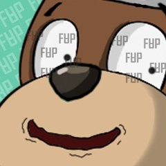 A close-up cartoon dog meme face with "FUP" text repeating across its eyes and the background, paired with a post listing upcoming NFT projects and using the @FuptheCub handle.