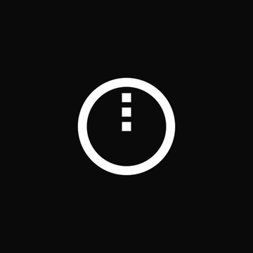 A simple black square icon contains a white circle with three dots inside, suggesting a more options menu.