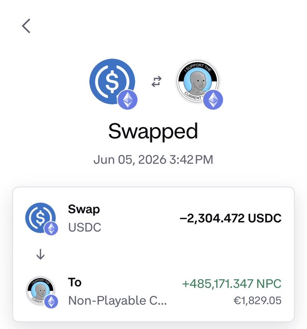 The image shows a screenshot of a mobile app called "Swapped", which allows users to invest in Cryptocurrency. The app displays information about the cryptocurrency, such as its name (Swapped), the date it was created (Jun 05, 2016), and the value of an initial investment. It also features a chatbot that provides additional details about the investment opportunity or sends automated responses if users have questions. The text "To Non-playable C..." on the bottom of the screen indicates that users can create a non-playable character to personalize their experience within the app, similar to how the chatbot handles user inquiries in the main screenshot.