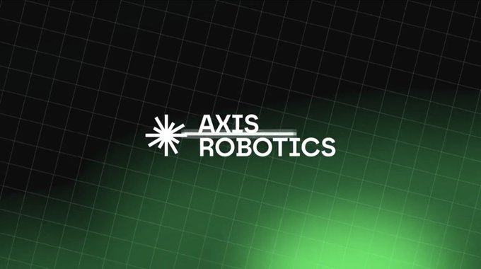 The 'AXIS ROBOTICS' logo is displayed in white text against a dark green grid background.