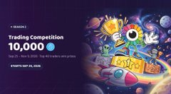An advertisement for a 'Trading Competition' offering 10,000 USDT as a reward, running from October 20 to November 24, 2024, with colorful 'FOMO' and 'CASH BACK' graphics.