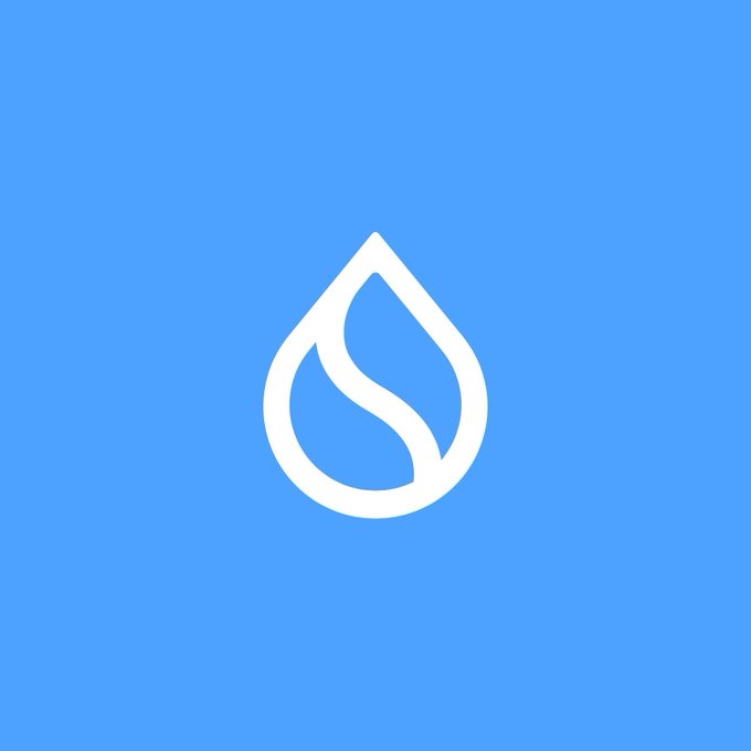 A simple white water drop icon centered on a solid blue background, which is the Sui cryptocurrency logo.