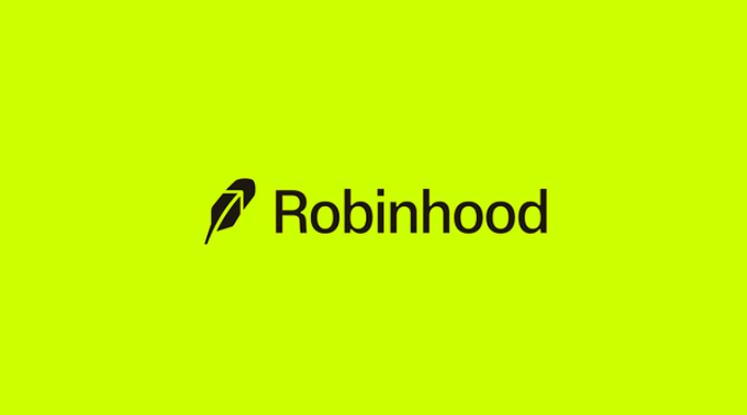 The Robinhood logo displayed in black on a bright lime-green background.