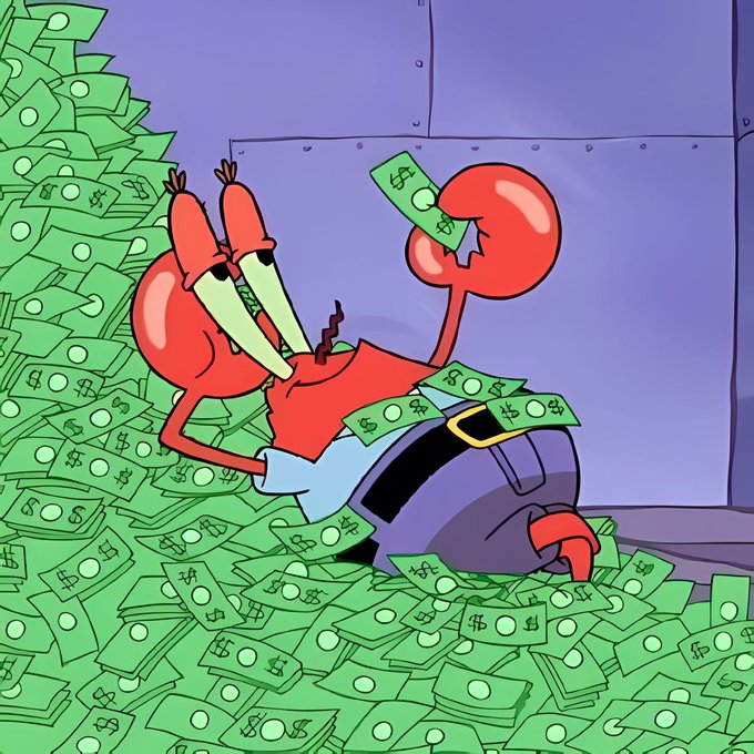 The image features a cartoon crab sitting on top of a pile of money, with its claws raised as if holding a dollar bill. The text "All $LTC holders very soon" is present near the bottom right corner of the image. This suggests that there might be an event or promotion related to cryptocurrency or digital assets in progress.