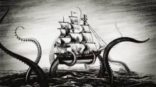 The image features a ship sailing through rough waters, with tentacles coming out of the water surrounding it. The ship appears to be a pirate ship or a monster ship, depending on the interpretation. The text "Release the Kraken" suggests that there is an impending release of a powerful force, possibly a monster or a pirate ship. The post also mentions the integration of the Loan Protocol with the Proton Exchange, which could potentially impact the exchange rates and financial markets.