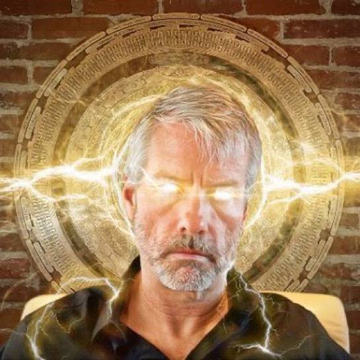 A man with glowing eyes and lightning emanating from behind a golden circular design against a brick wall, paired with news that Strategy (MicroStrategy) purchased an additional 950 Bitcoin worth $80.8 million, bringing its total holdings to 846,000 BTC.
