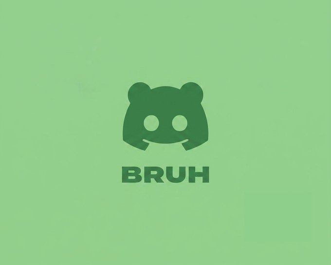 The image features a green gradient background with the Bruh Bears logo—depicting a stylized bear face with headphones—centered above the bold green text "BRUH." This aligns with the post's announcement about the separation of Bruh Bears Robinhood from Bruh Bears Aptos due to ownership disputes, redirecting followers to their official Discord (discord.bruherhood.com) and X account (@bruherhood) for updates.