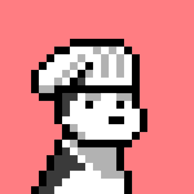 A pixel art white dog character is set against a salmon pink background, representing Doginal Dog #297, a digital collectible listed for sale on the Doginal Dogs marketplace for 27999 DOGE.