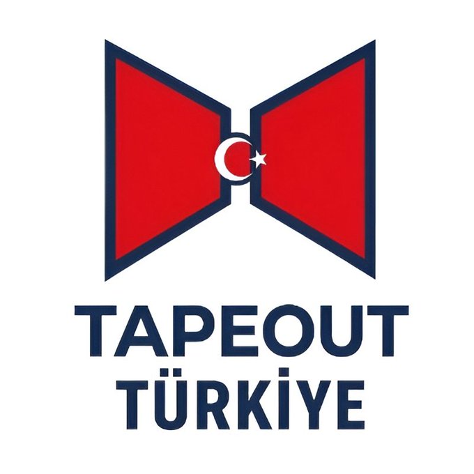 A graphic for "TapeOut Türkiye" featuring a stylized red bow tie with the Turkish flag's crescent and star emblem at its center, promoting the protocol's growth in Turkey thanks to supporter 0xFatih.