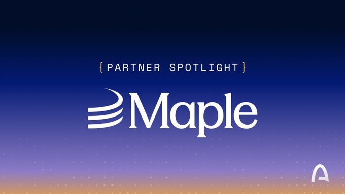 A graphic displays '{PARTNER SPOTLIGHT}' above the 'Maple' logo against a blue and orange gradient background.