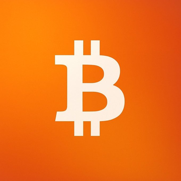 The image displays the white Bitcoin (₿) logo centered on a bright orange gradient background. It visually reinforces the post's message about an imminent major price move on Bitcoin by using the cryptocurrency's iconic symbol.